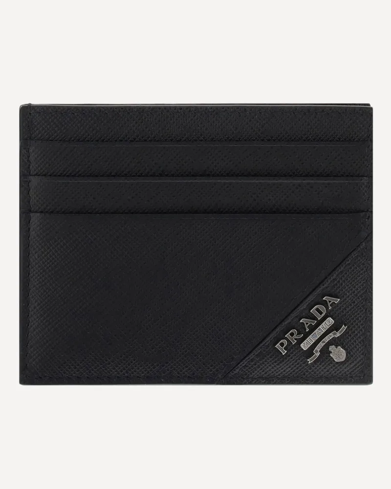 Prada Leather Card Holder Male Black