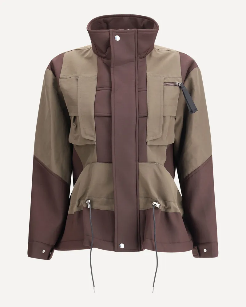 Sacai Utility Jacket Female Brown