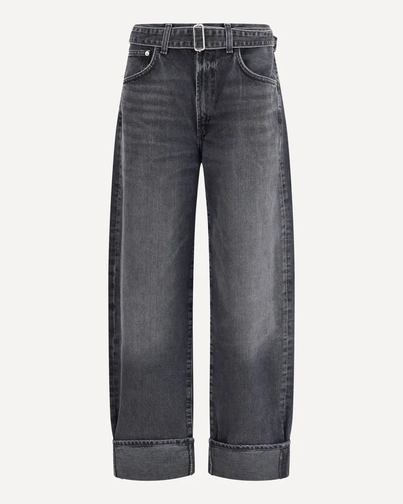 AGOLDE Cuffed Taper wide Jeans Female Black
