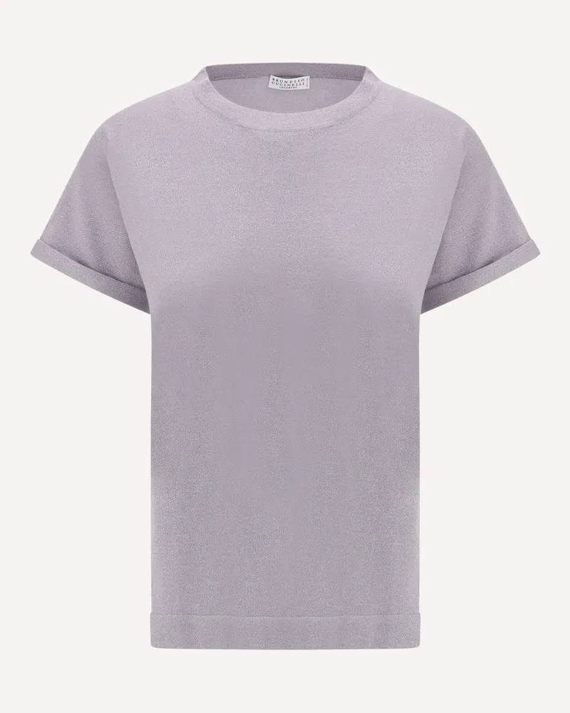 Brunello Cucinelli cashmere glitter T-shirt Female Lilac