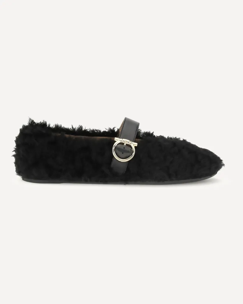 Ferragamo Gancini-embellished Ballerinas Female Black