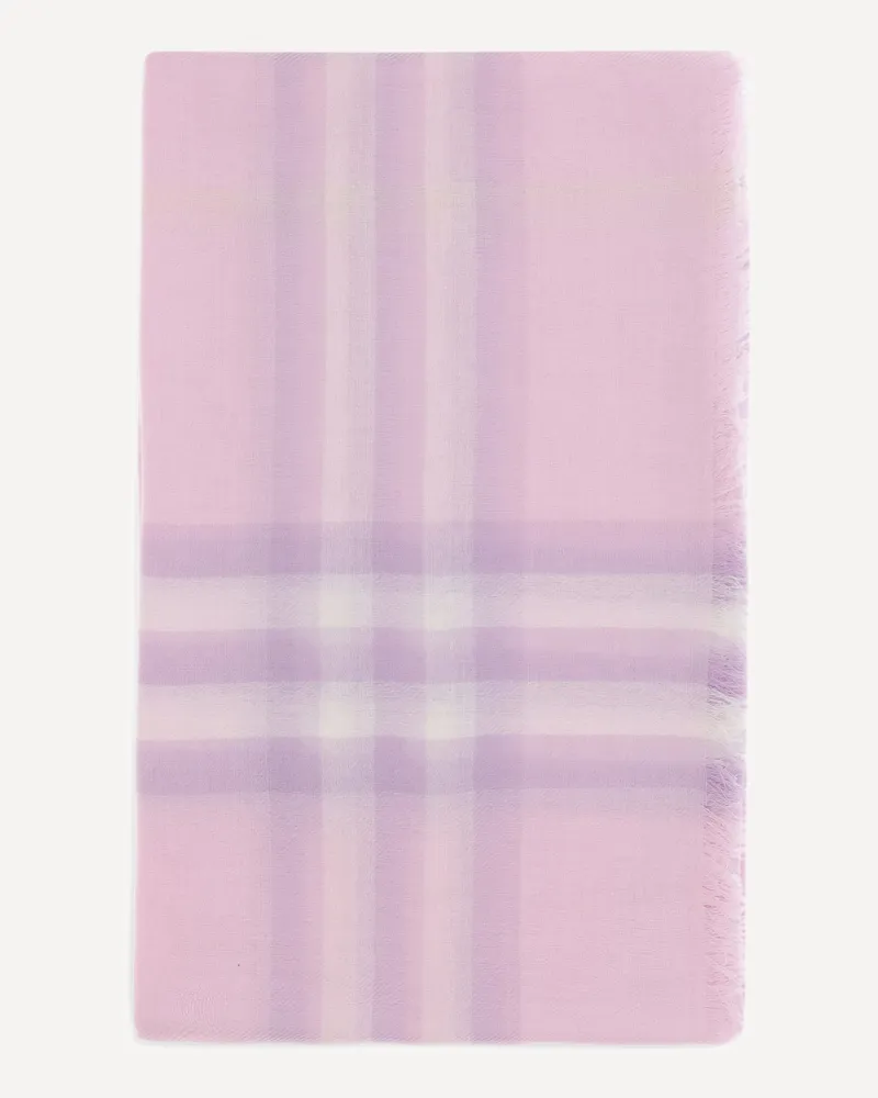 Burberry Wool Check wide Scarf Female Pink