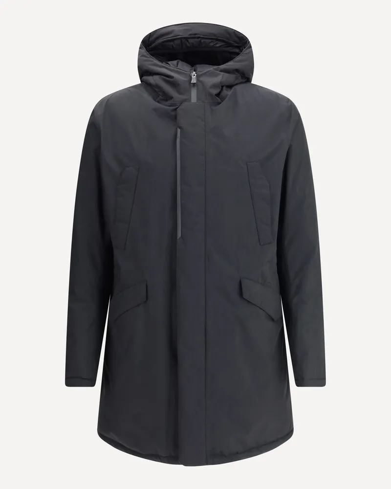 Herno Technical fabric Parka Male Black