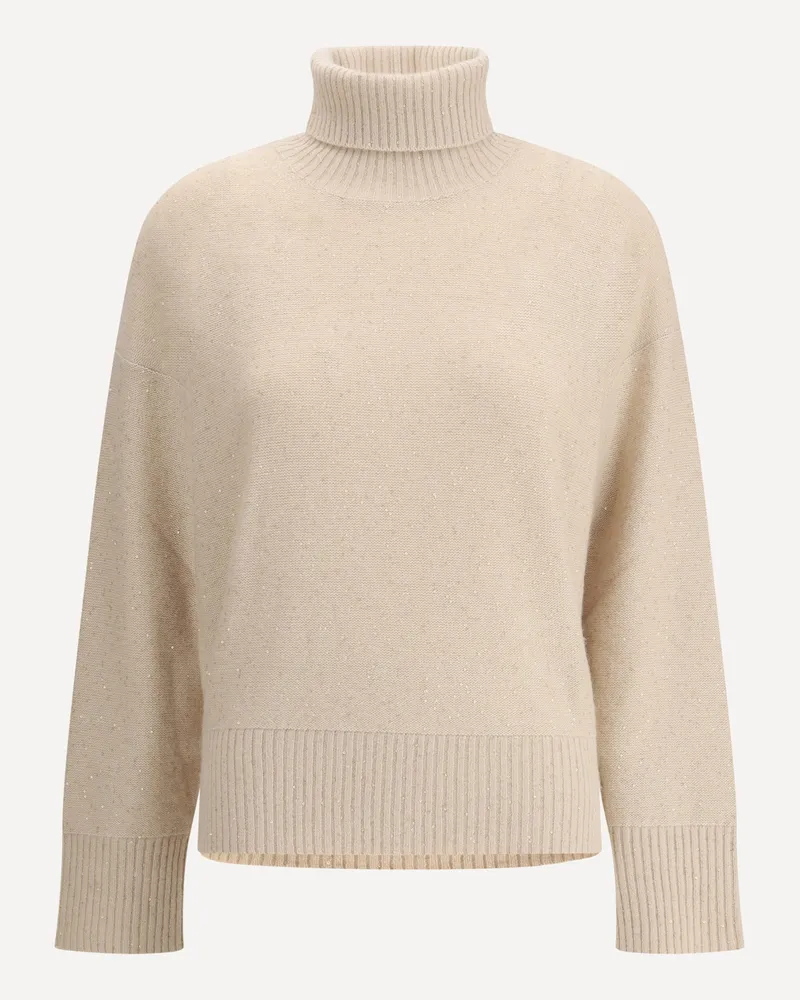 Fabiana Filippi Wool and Silk Sweater with sequins Female Beige