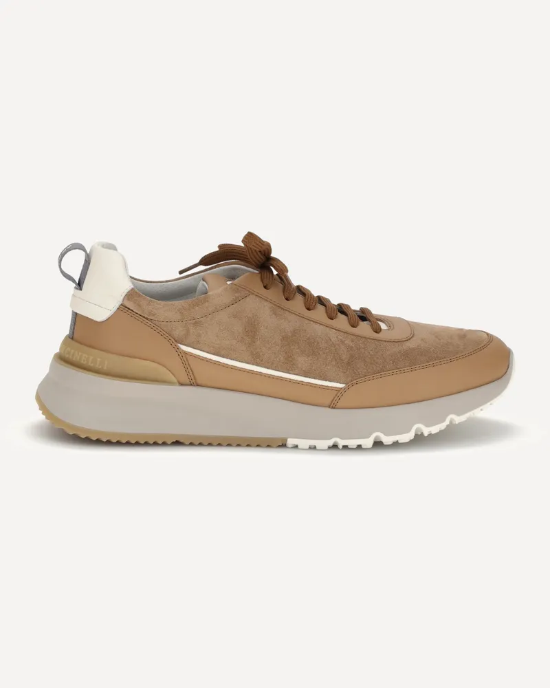 Brunello Cucinelli Leather Sneakers Male Beige