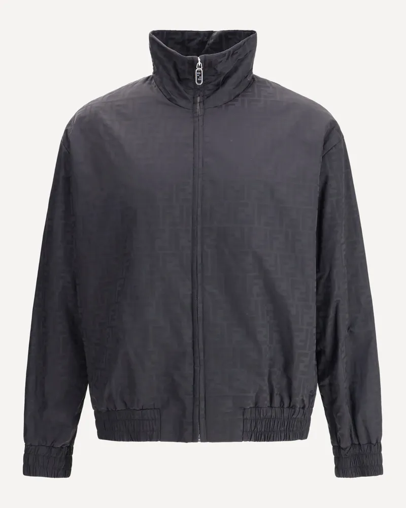 Fendi Padded FF nylon Bomber Jacket Male Black
