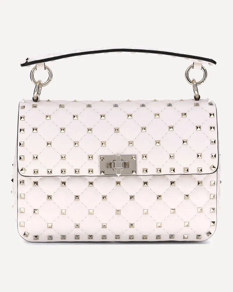 Valentino Garavani Medium Rockstud Spike Shoulder Bag Female Cream