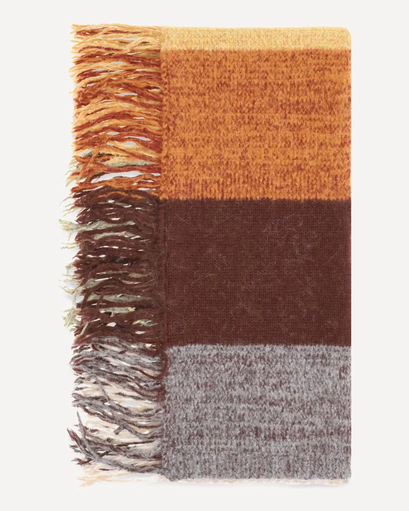 Dries van Noten Striped scarf with fringes Male Multicolour