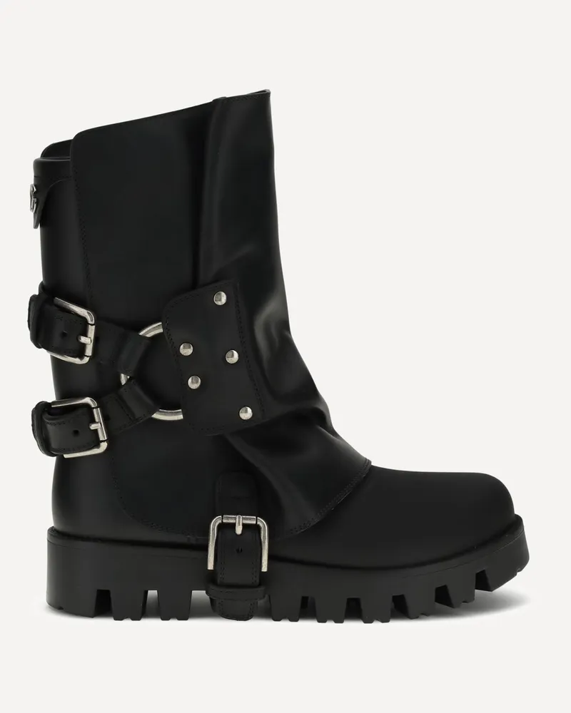 Dolce & Gabbana Leather Ankle Boots Female Black