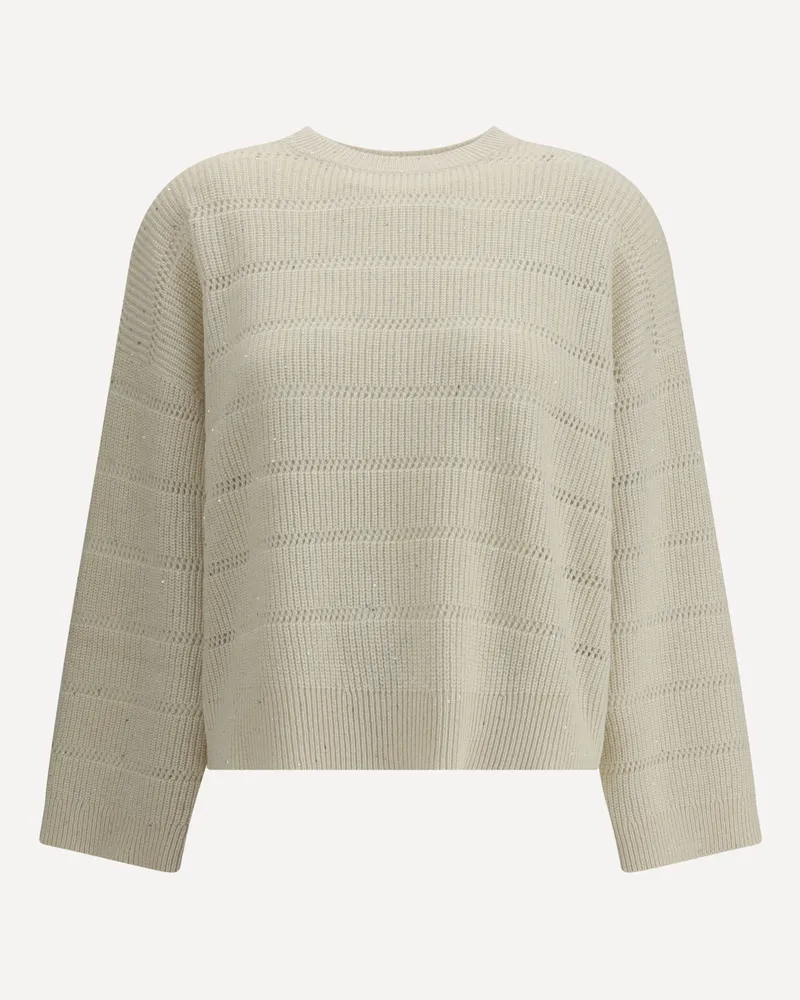 Brunello Cucinelli Dazzling cashmere and wool Sweater Female White