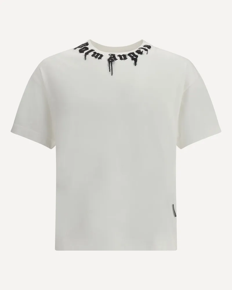 Palm Angels Cotton T-Shirt Male White