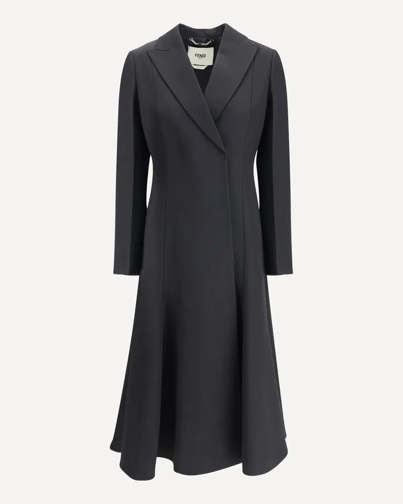 Fendi Coat in wool Grain de Poudre Female Black