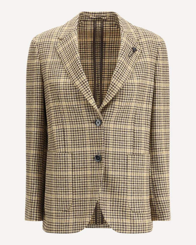 LARDINI Houndstooth Blazer Female Beige