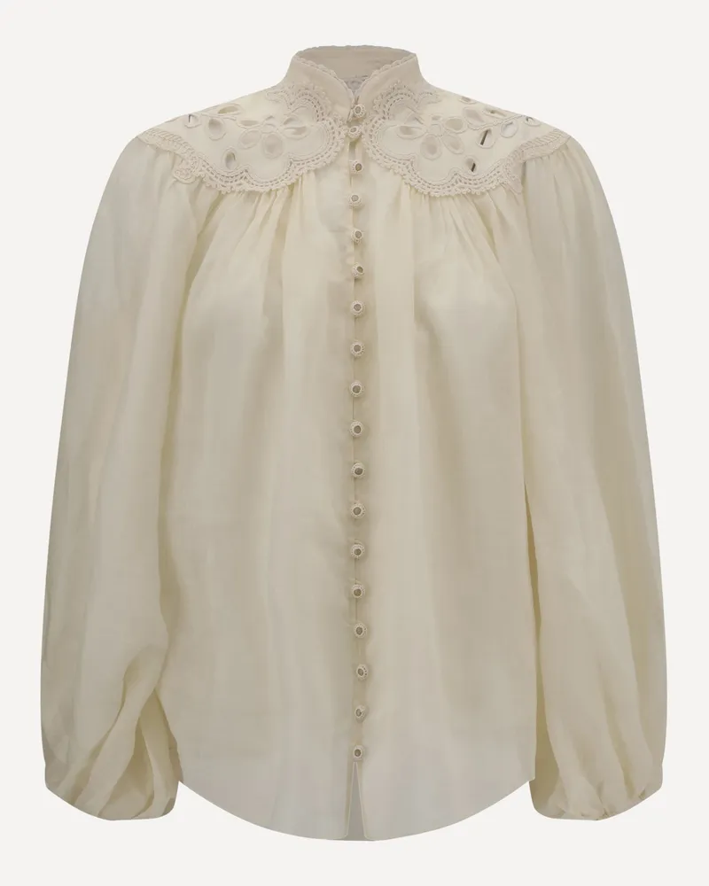 Zimmermann Embroidered Coco Blouse Female Cream
