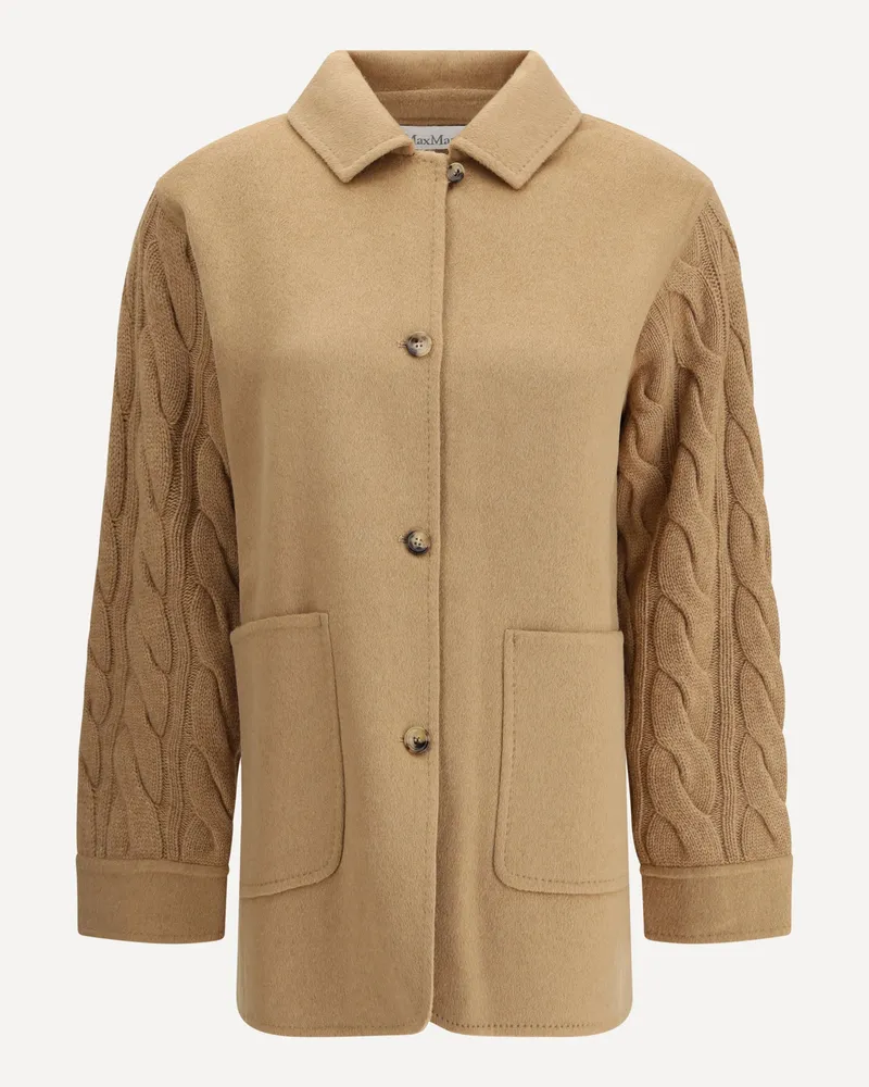 Max Mara Double-breasted Jacket with contrasted sleeves Female Beige