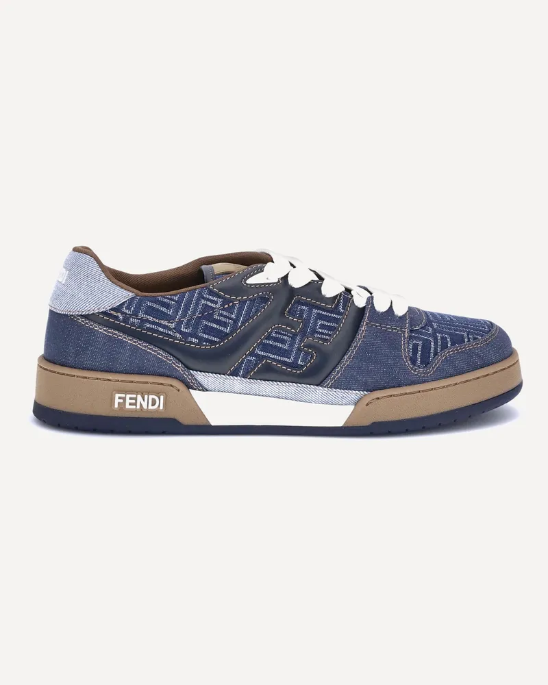 Fendi FF Denim Sneakers Male Blue