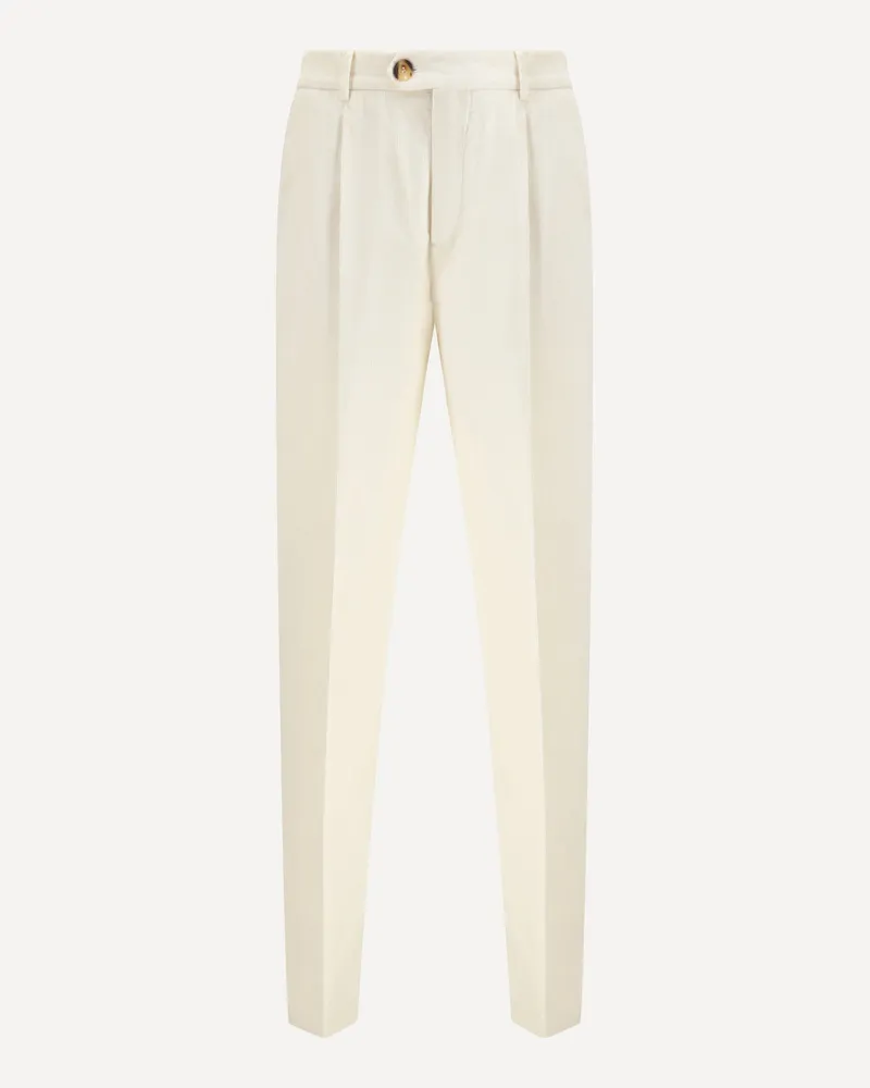 Brunello Cucinelli Cotton corduroy Trousers Male Cream
