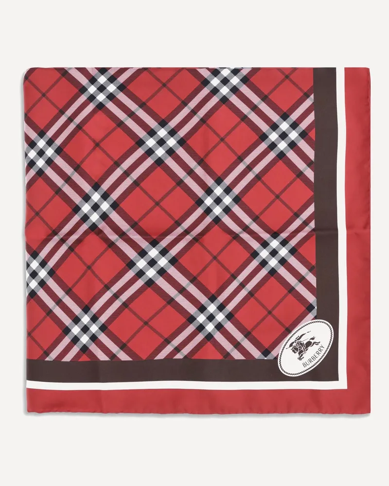 Burberry Silk check Scarf Female Red