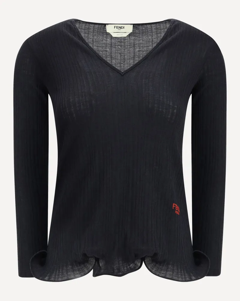 Fendi Long-sleeved Virgin Wool top Female Black