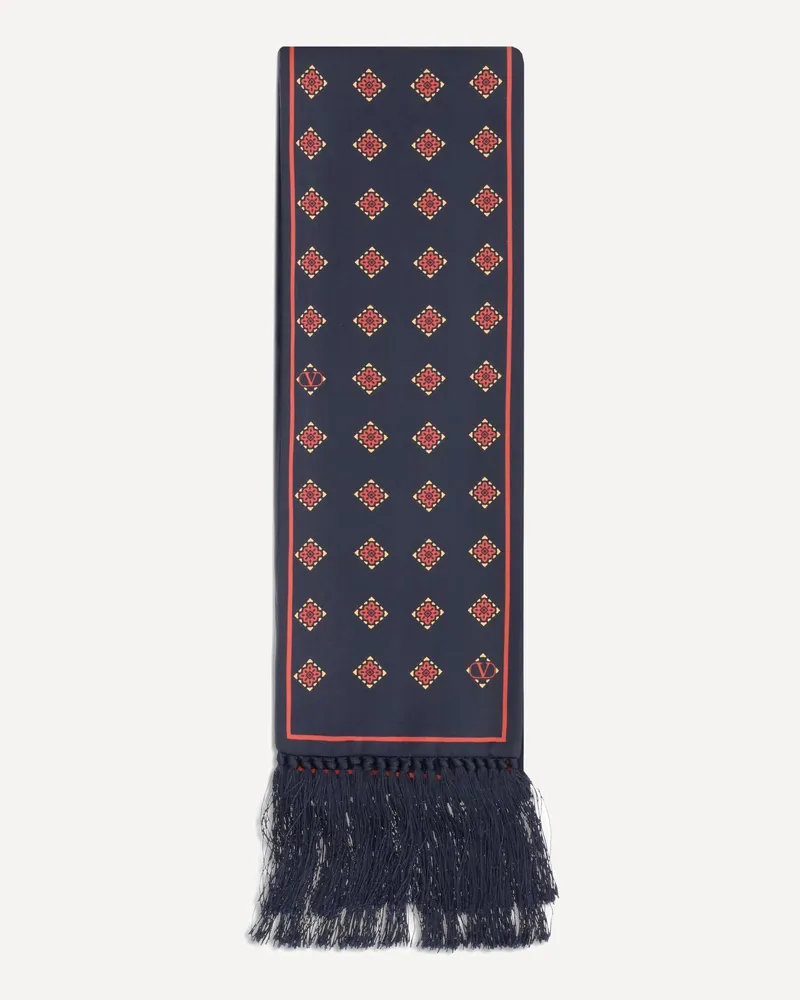 Valentino Garavani Silk Scarf Male Blue