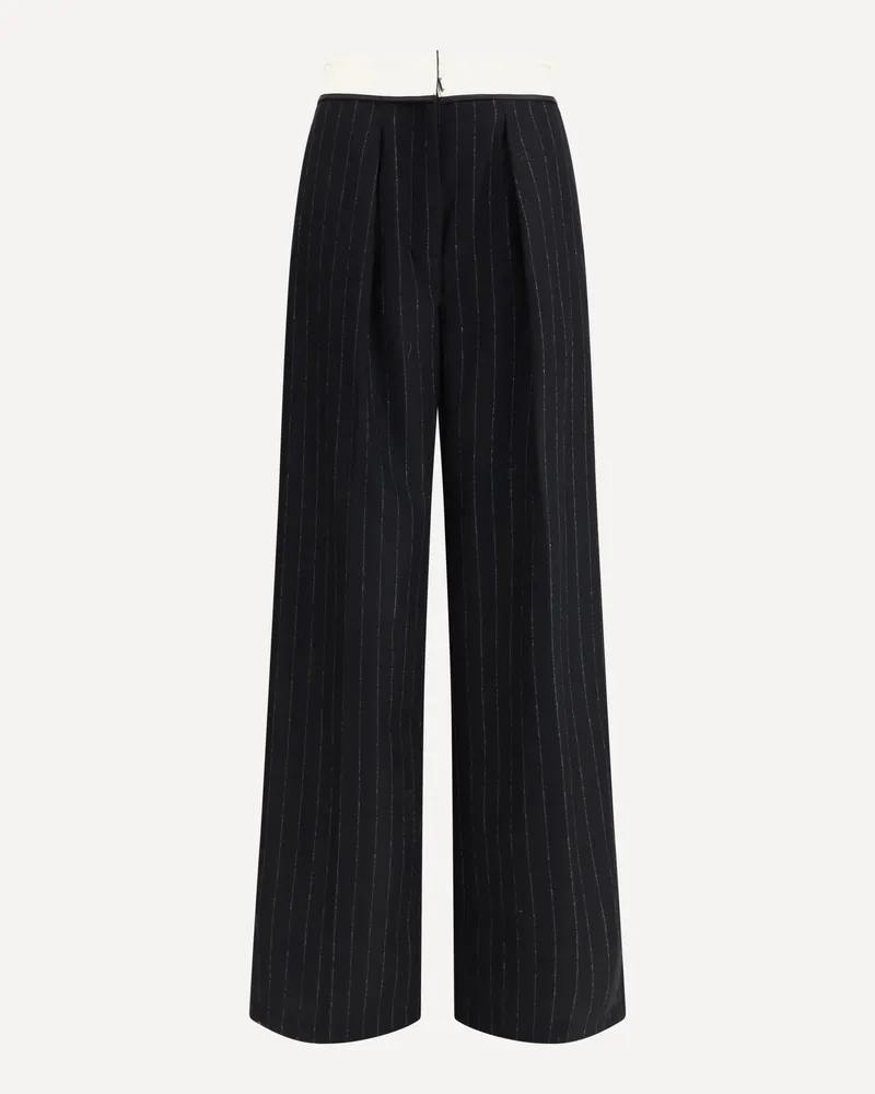 forte_forte FORTE_FORTE Sartorial high-waisted pinstripe wool-blend Trousers Female Black