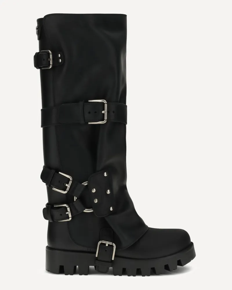 Dolce & Gabbana Rubber and leather high Boots Female Black