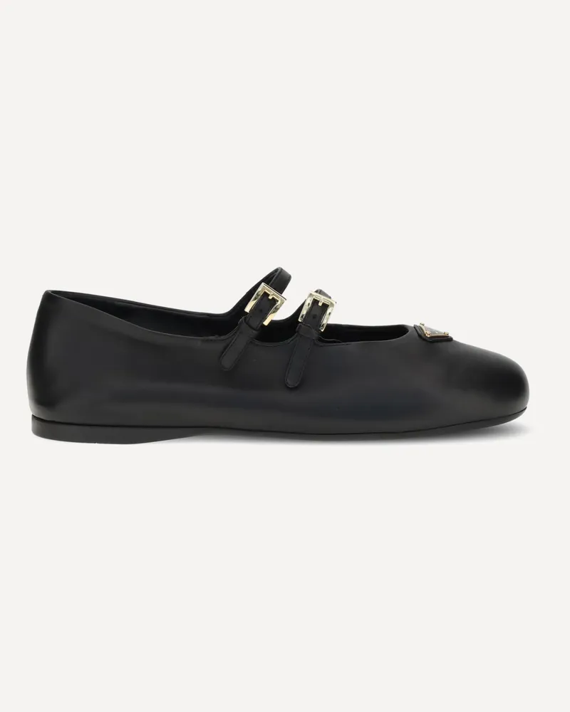 Prada Leather Ballerinas Female Black