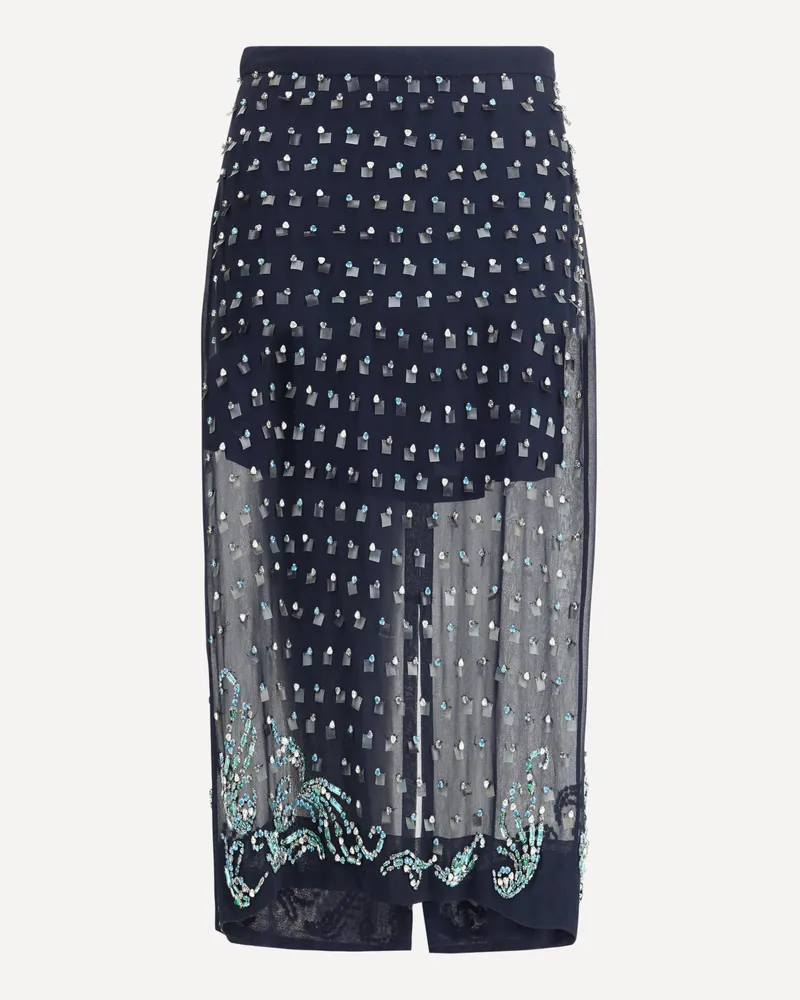 Dries van Noten Jewel embellishments midi Skirt Female Blue