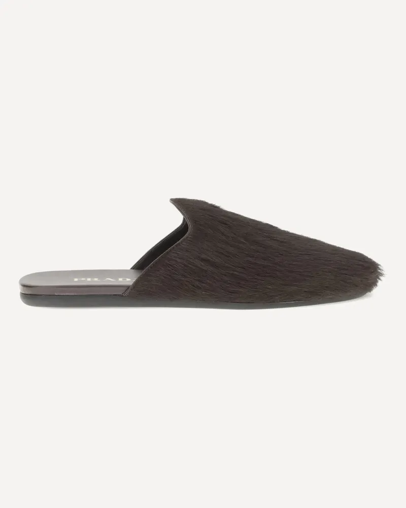Prada Leather Mules Female Brown