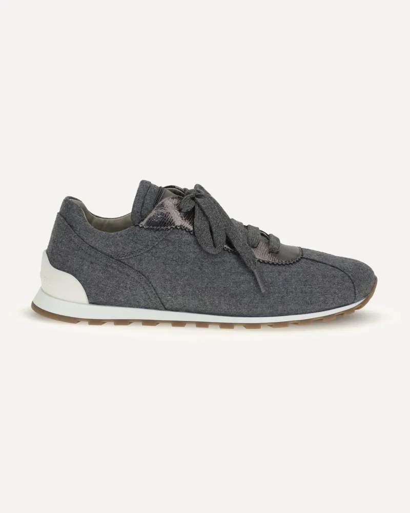 Brunello Cucinelli Virgin wool flannel Sneakers Female Grey