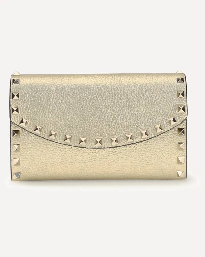 Valentino Garavani Rockstud chain Wallet Female Gold