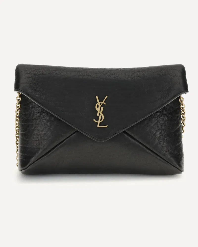 Saint Laurent Cassandre chain Clutch Bag Female Black