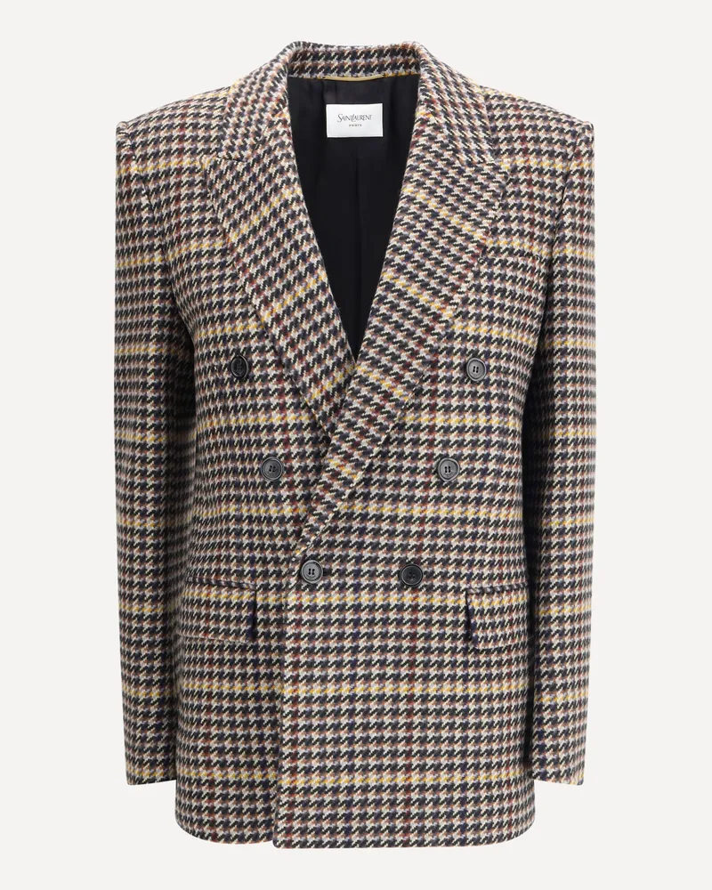 Saint Laurent Double-breasted Wool Jacket Female Multicolour