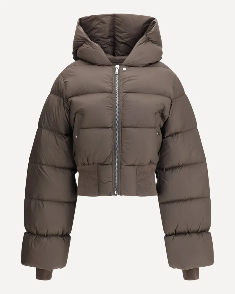 Rick Owens Hooded Down Jacket Female Brown