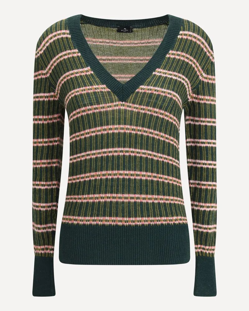 Etro Striped wool Sweater Female Green
