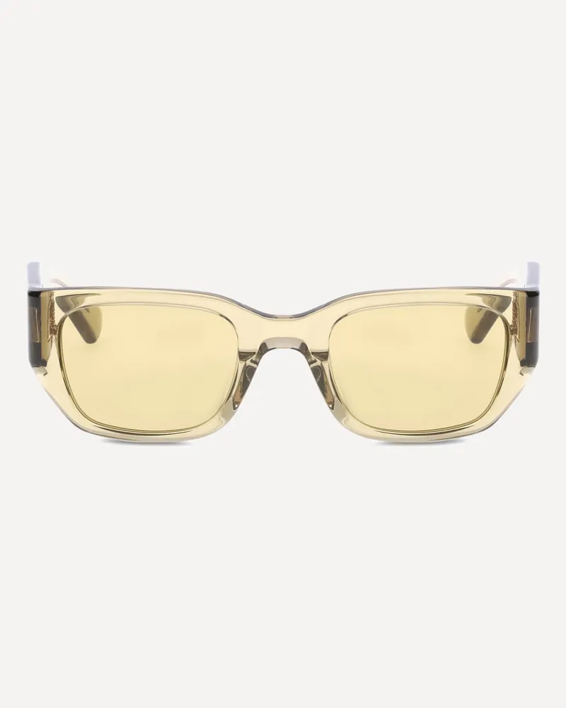 Bottega Veneta Intrecciato Square Sunglasses Female Yellow
