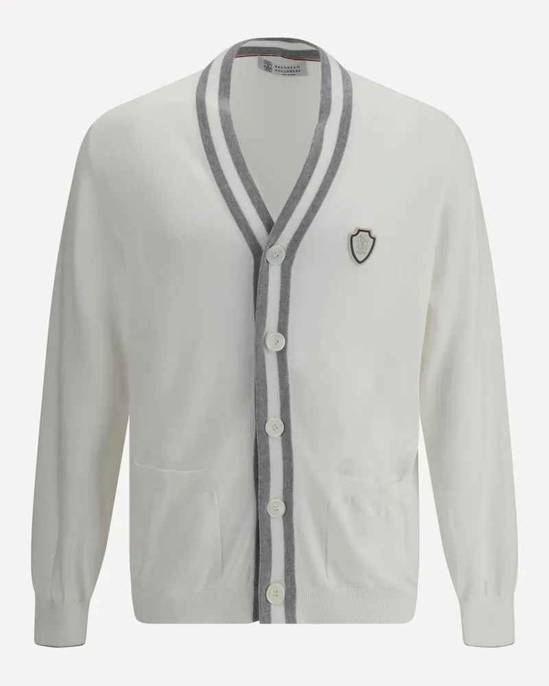 Brunello Cucinelli Cotton Cardigan Male White