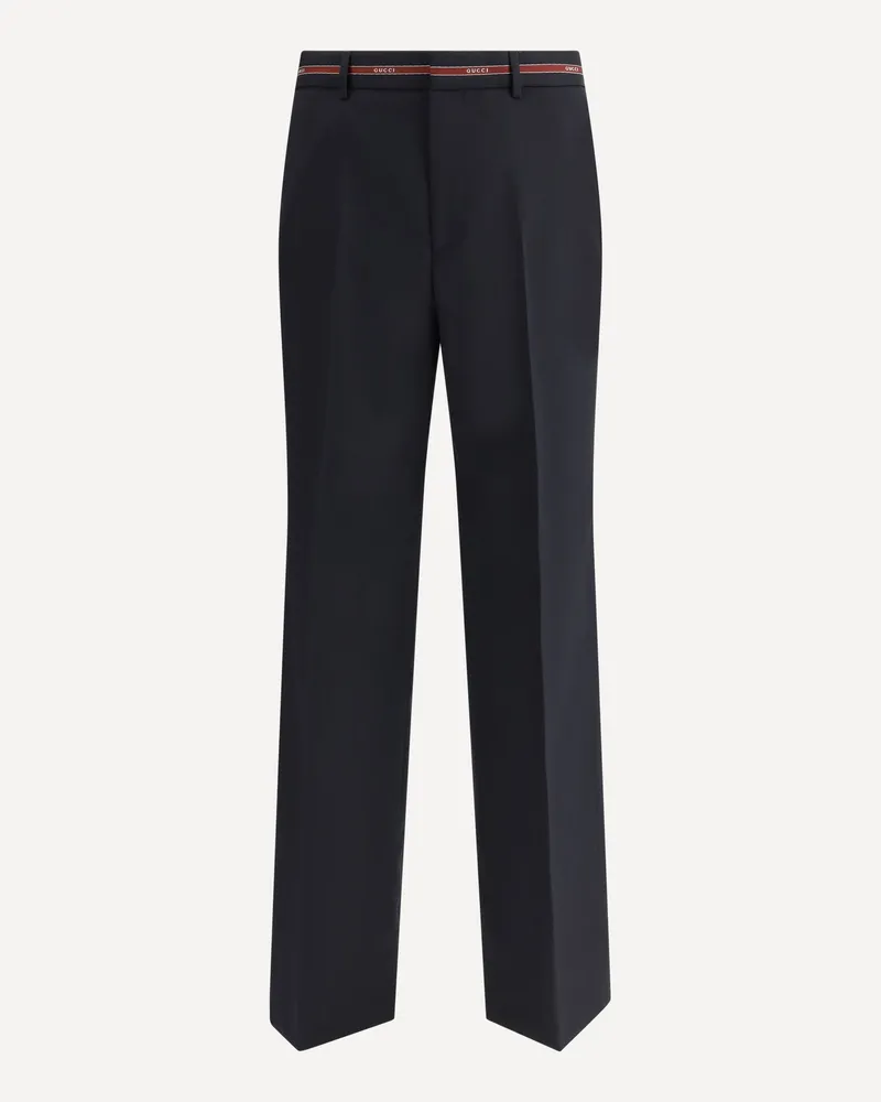 Gucci Selvedge detail Wool Pants Male Blue