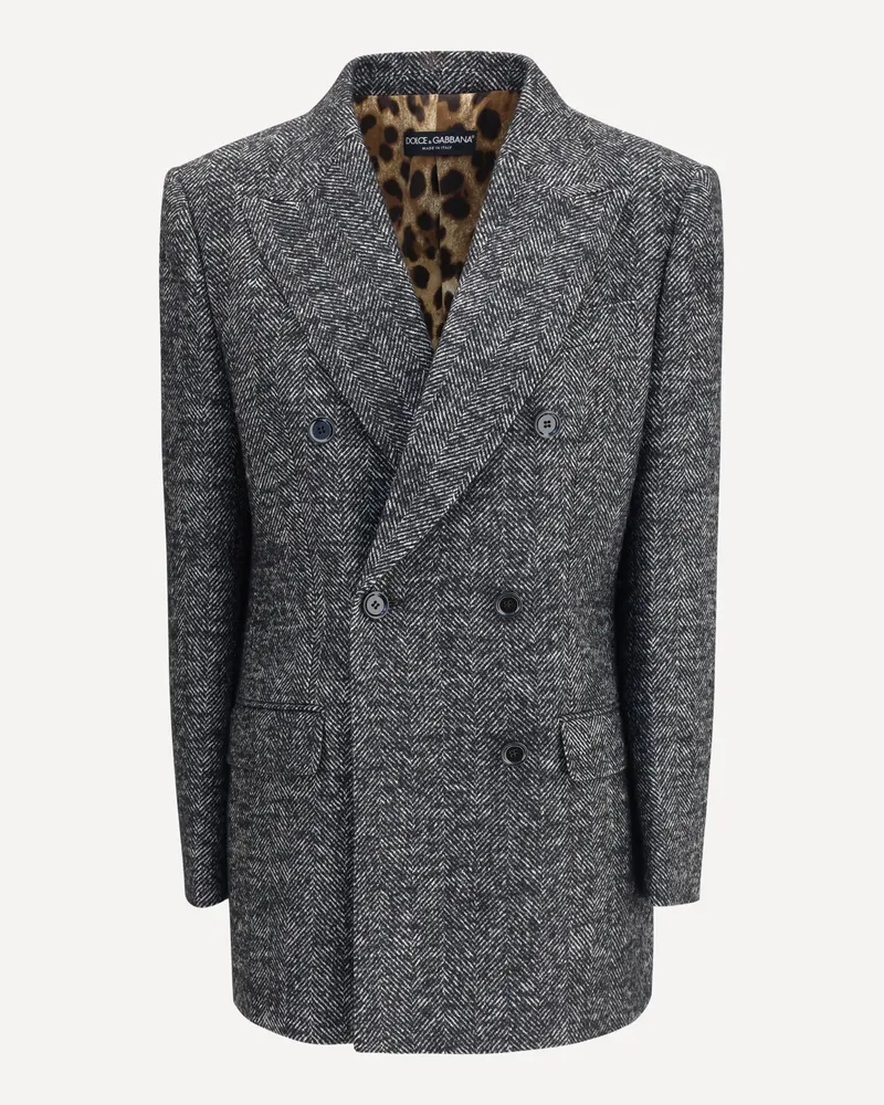 Dolce & Gabbana Double-breasted Chevron Blazer Female Grey
