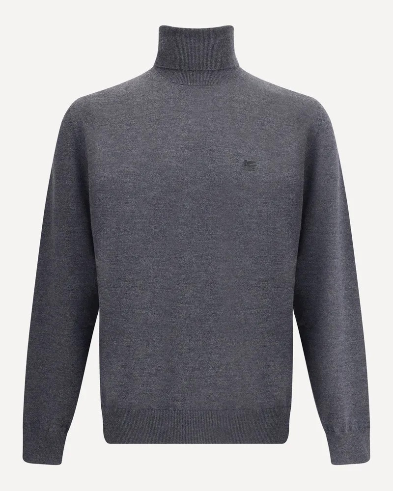 Etro Turtleneck Sweater Male Grey