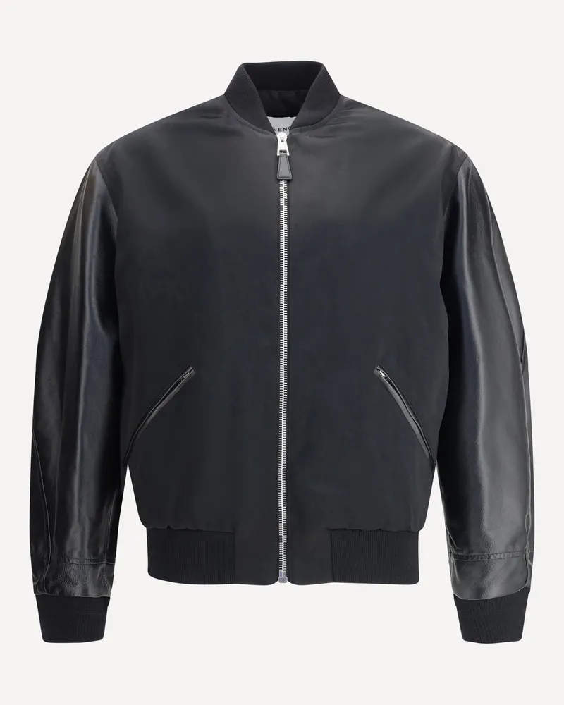 Givenchy Leather and satin bomber Jacket Male Black