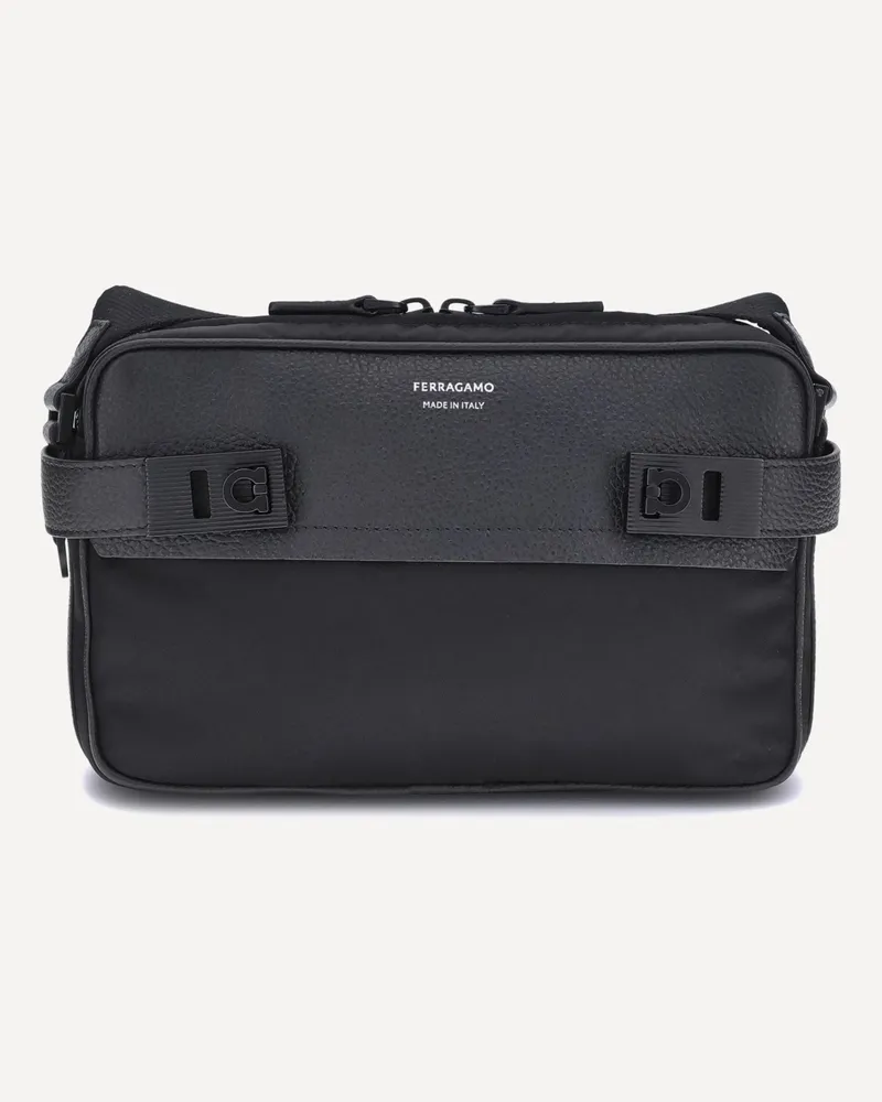 Ferragamo Gancini buckle Shoulder Bag Male Black