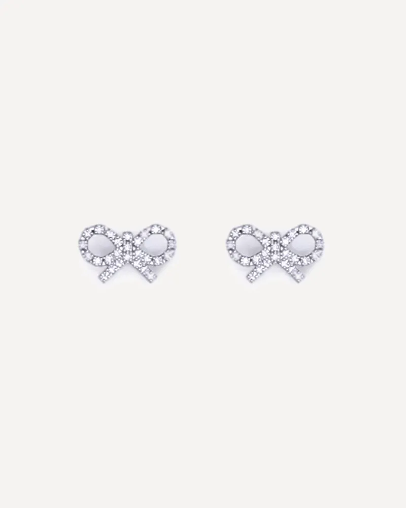 Self-Portrait Bow-shaped Earrings Female Silver