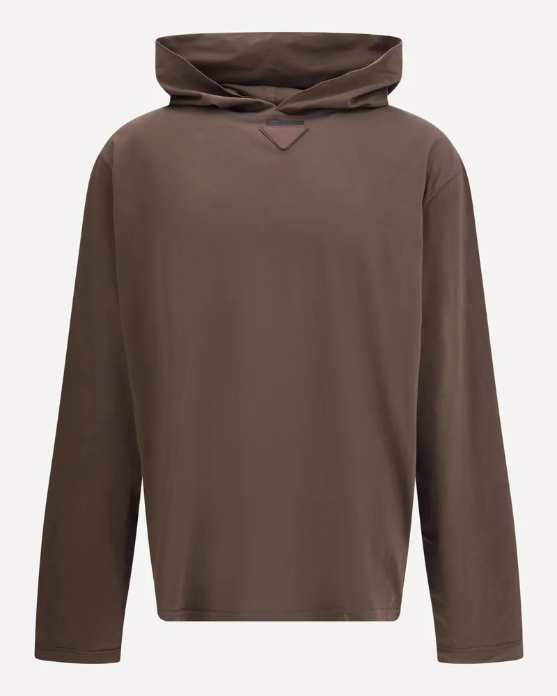 Prada Lightweight Hoodie Male Brown