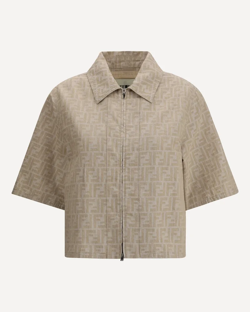 Fendi Chambray cropped Jacket Female Beige