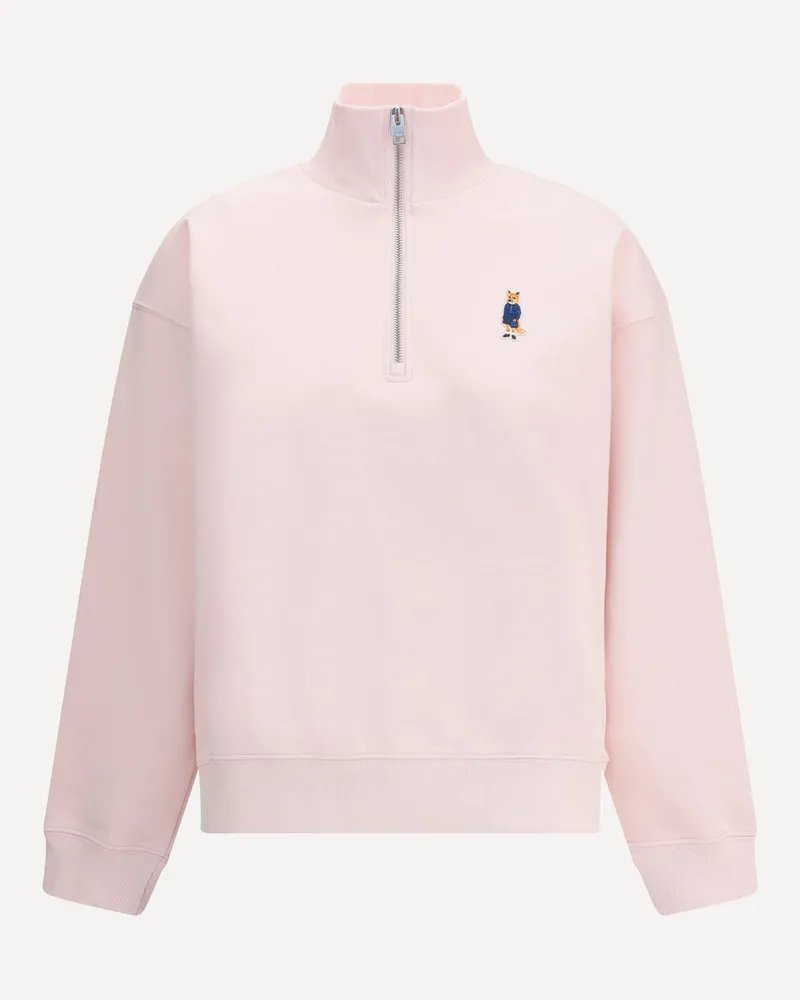 Kitsuné Dressed Fox high neck and zip Sweatshirt Female Pink