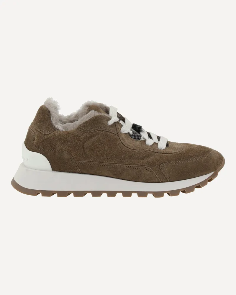 Brunello Cucinelli Leather Sneakers Female Brown