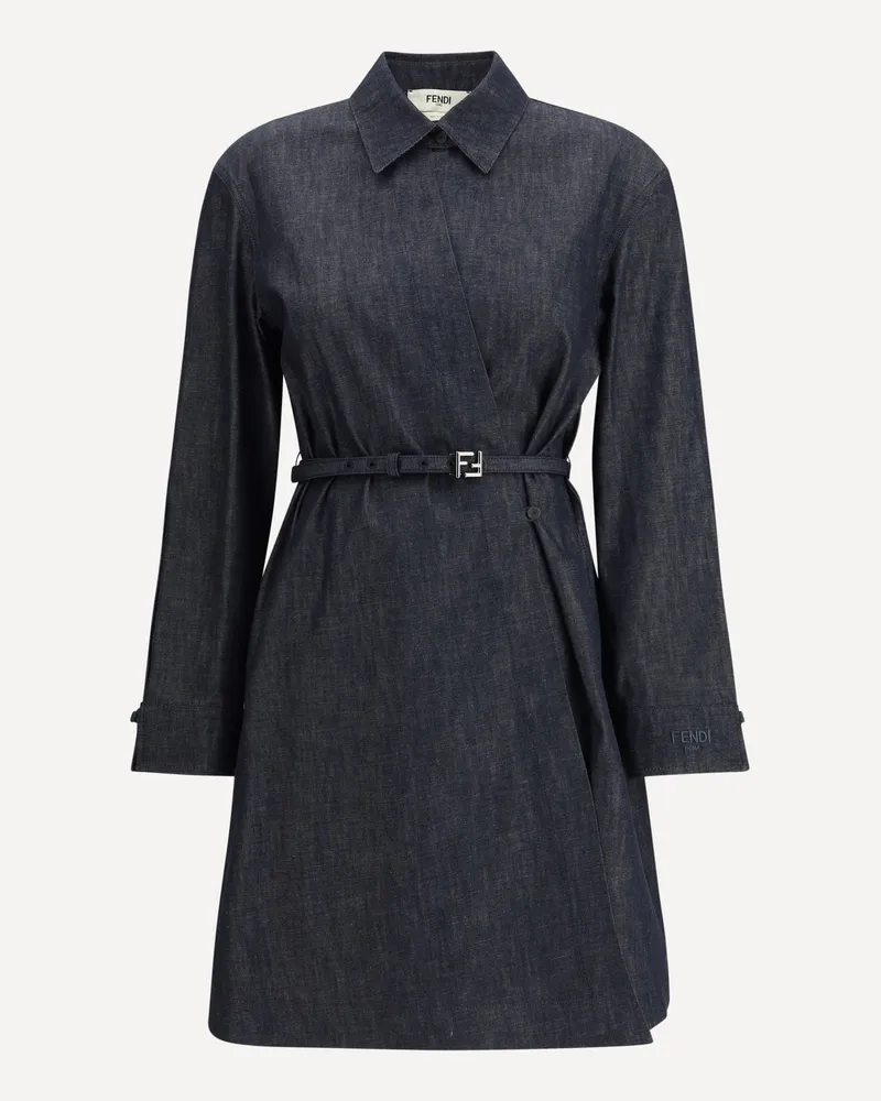 Fendi Chambray Dress Female Blue