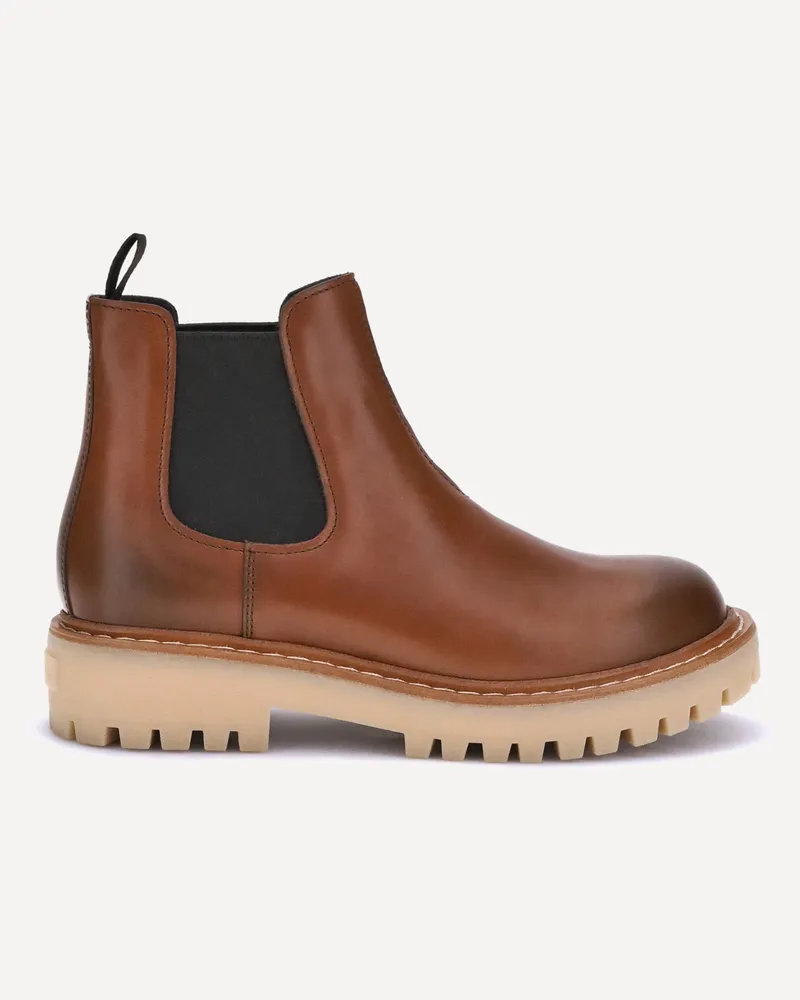 Prada Chelsea Ankle Boots Male Brown