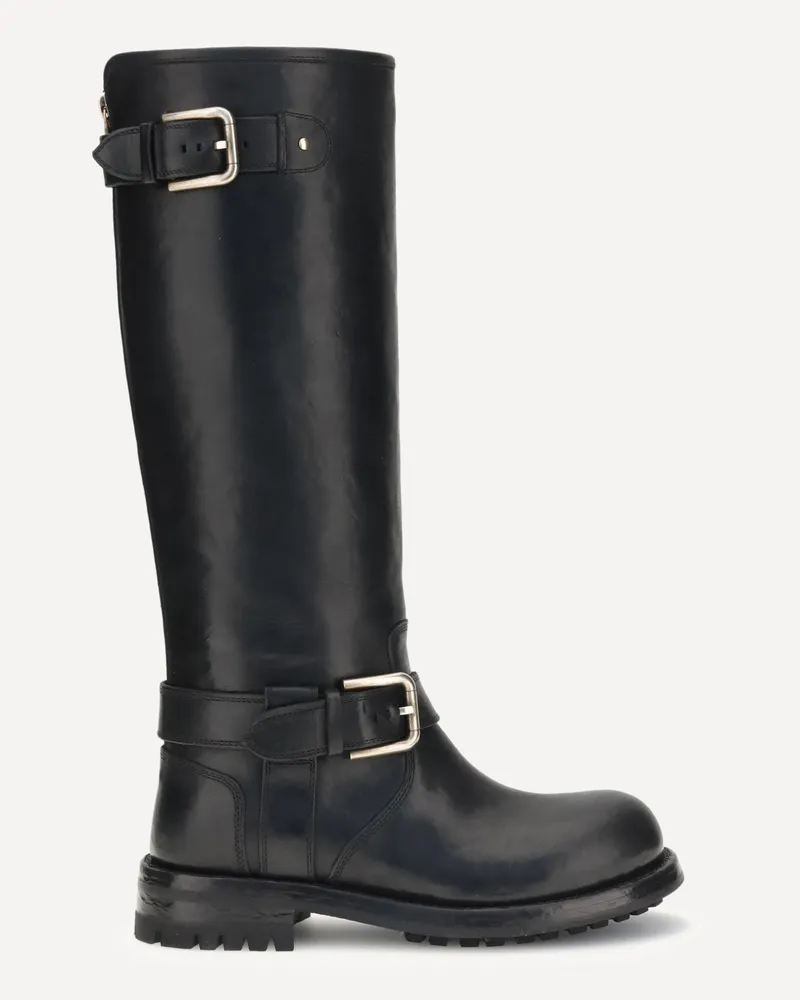 Dolce & Gabbana Leather Biker Female Black